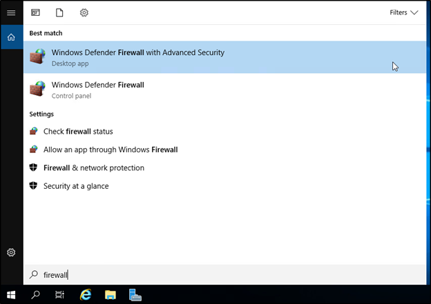 Advanced Firewall Security Windows Defender